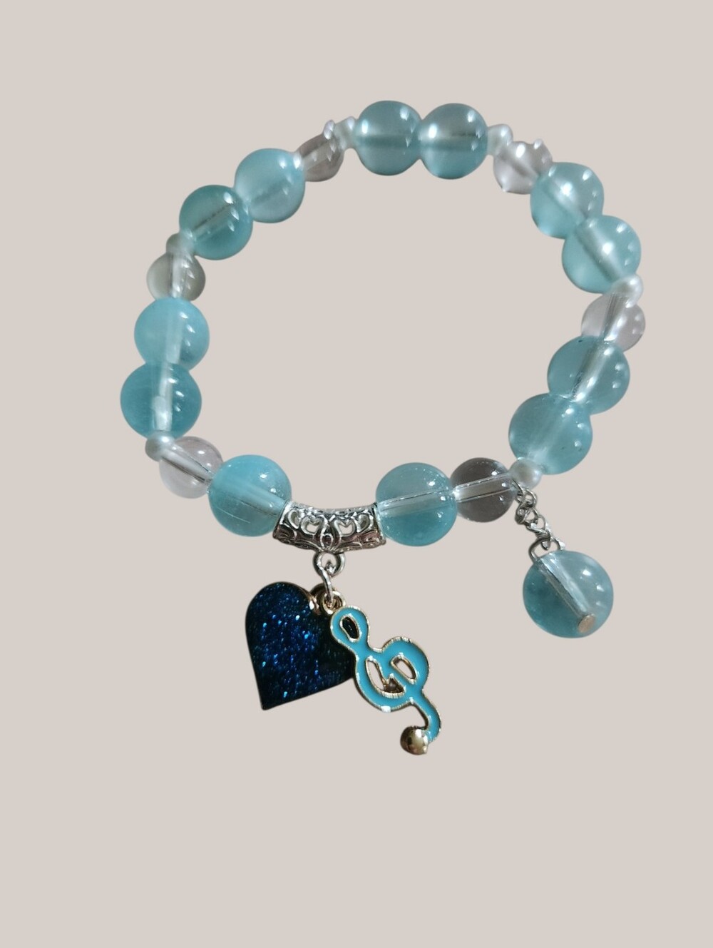 Handmade Charm Bracelets -"For The Love Of Music" By 12 y.o. Artist Layla - Picture 2 of 3